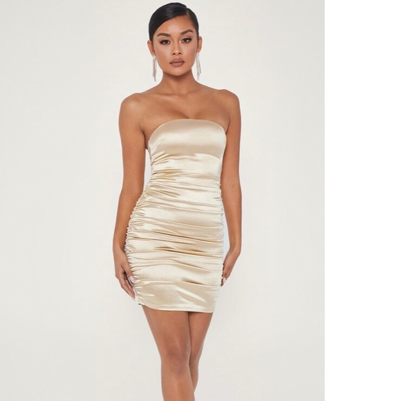 MESHKI Bernadette Strapless Ruched Side Dress - Picture 3 of 10